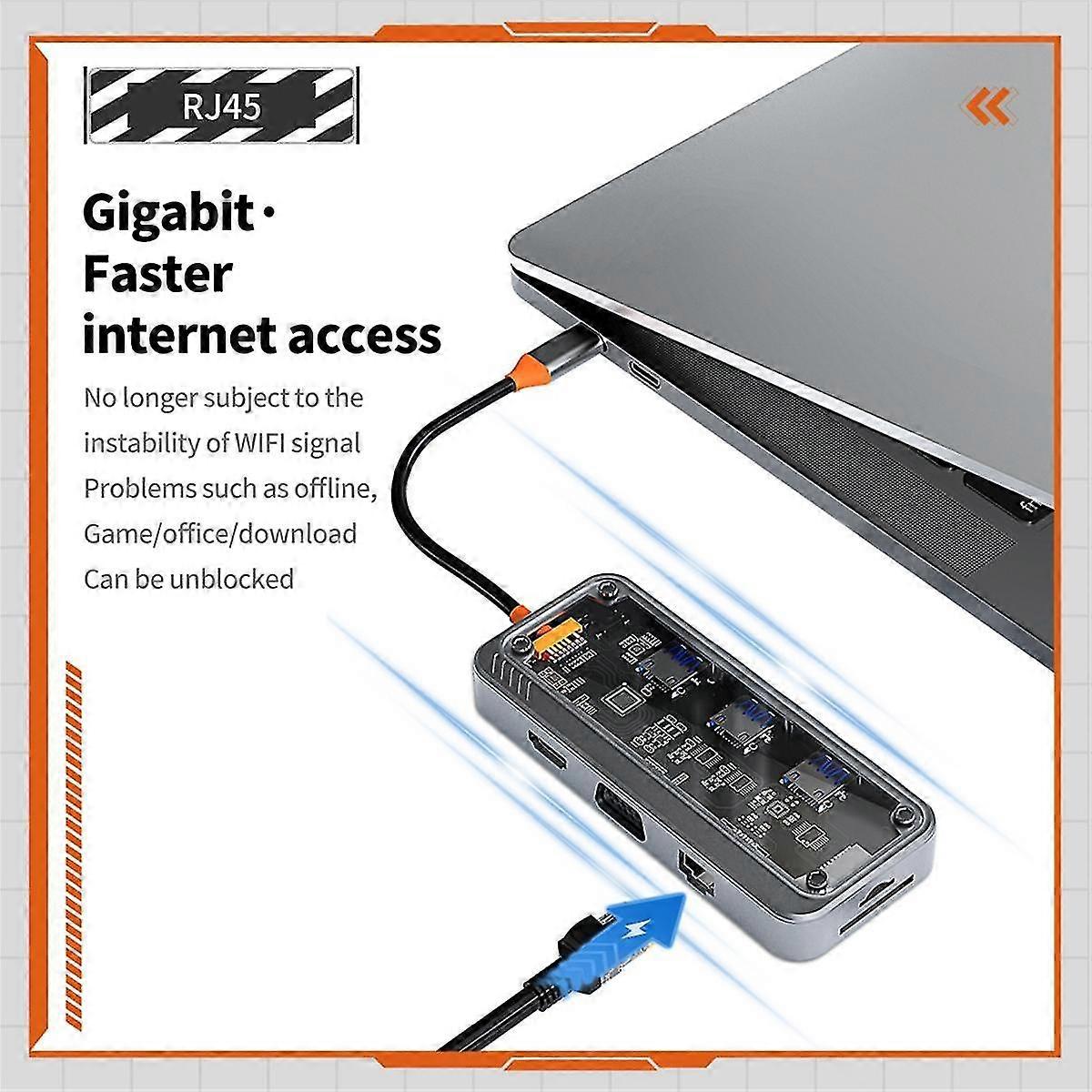 10-in-1 Usb Type-c Docking Station Multi-function Fast Charging Station Gigabit Docking Station