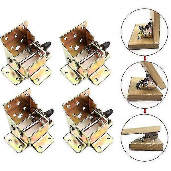 4pcs Folding Table Leg Extension Bracket, Diy Foldable Work Table Legn Bracket