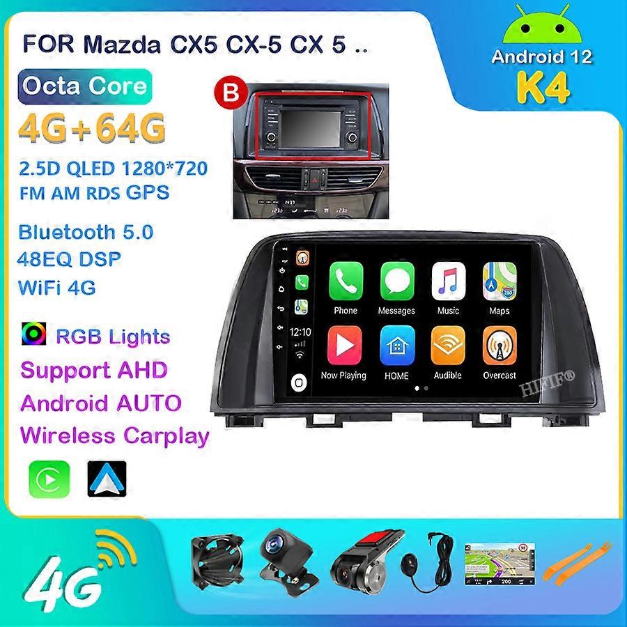 Android 12 Lettore Video Auto Per Mazda CX5 CX-5 CX 5 2012 - 2015 Autoradio Navigazione Multimediale GPS WIFI IPS DSP 2din BT FM