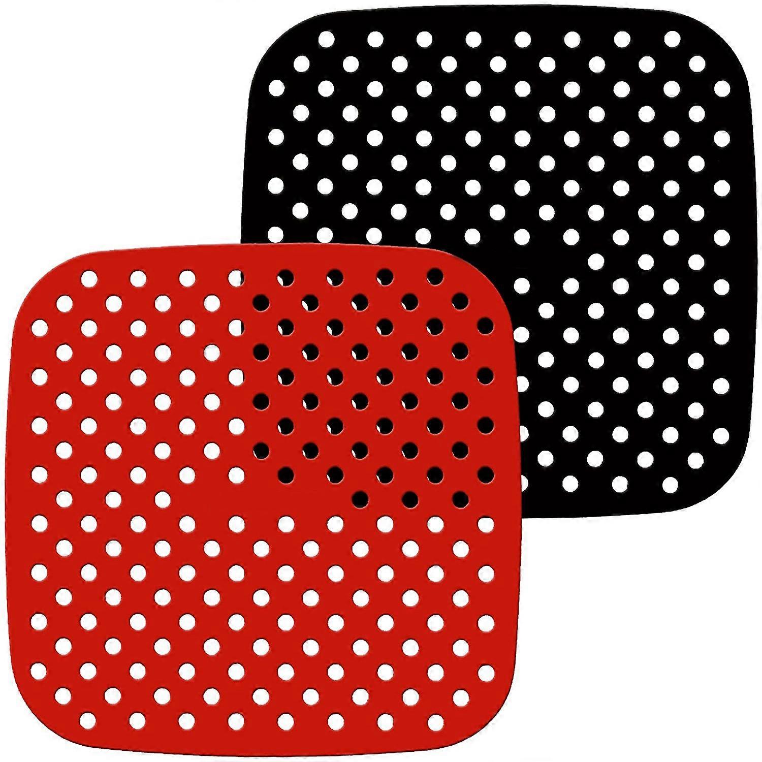 2 Pack Reusable Air Fryer Liners , Square, Non-Stick Silicone Air Fryer Basket Mats , Air Fryer Acc