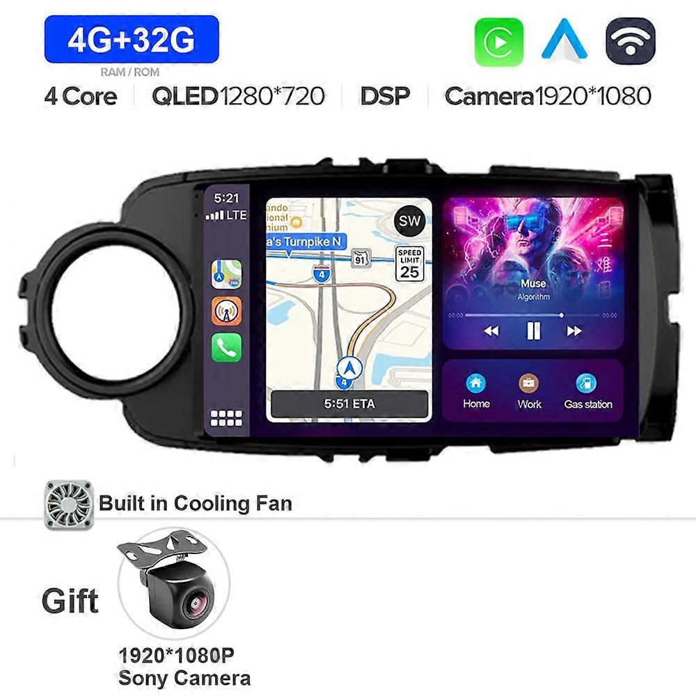Android 13 Autoradio Multimedia Player For Toyota Yaris 2012 - 2017 Black LHD 4G WIFI BT Car Radio Navigation GPS DSP Head Unit