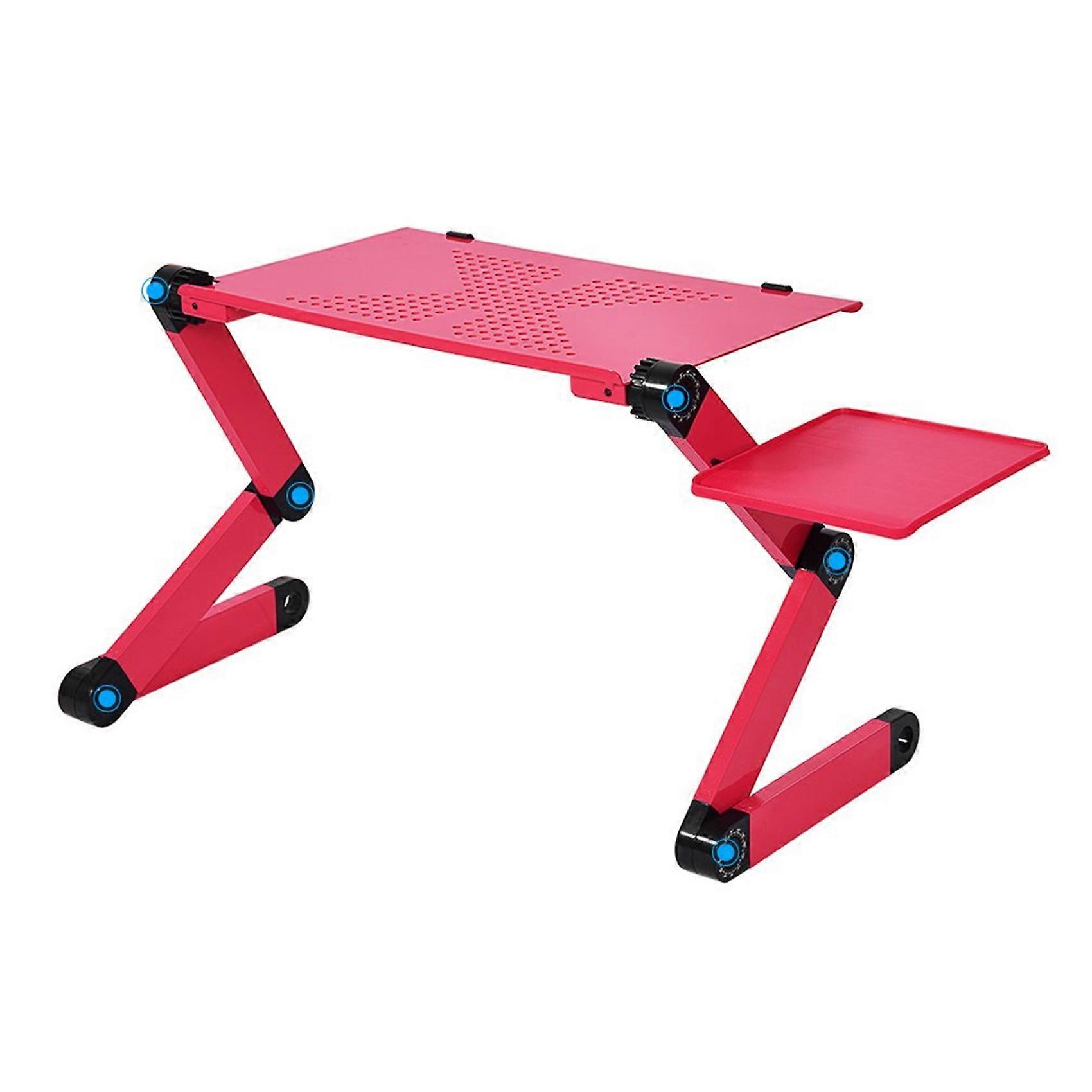 Aluminum Laptop Computer Desk Stand Lazy Stand Rotating Multifunctional Portable Table-Red