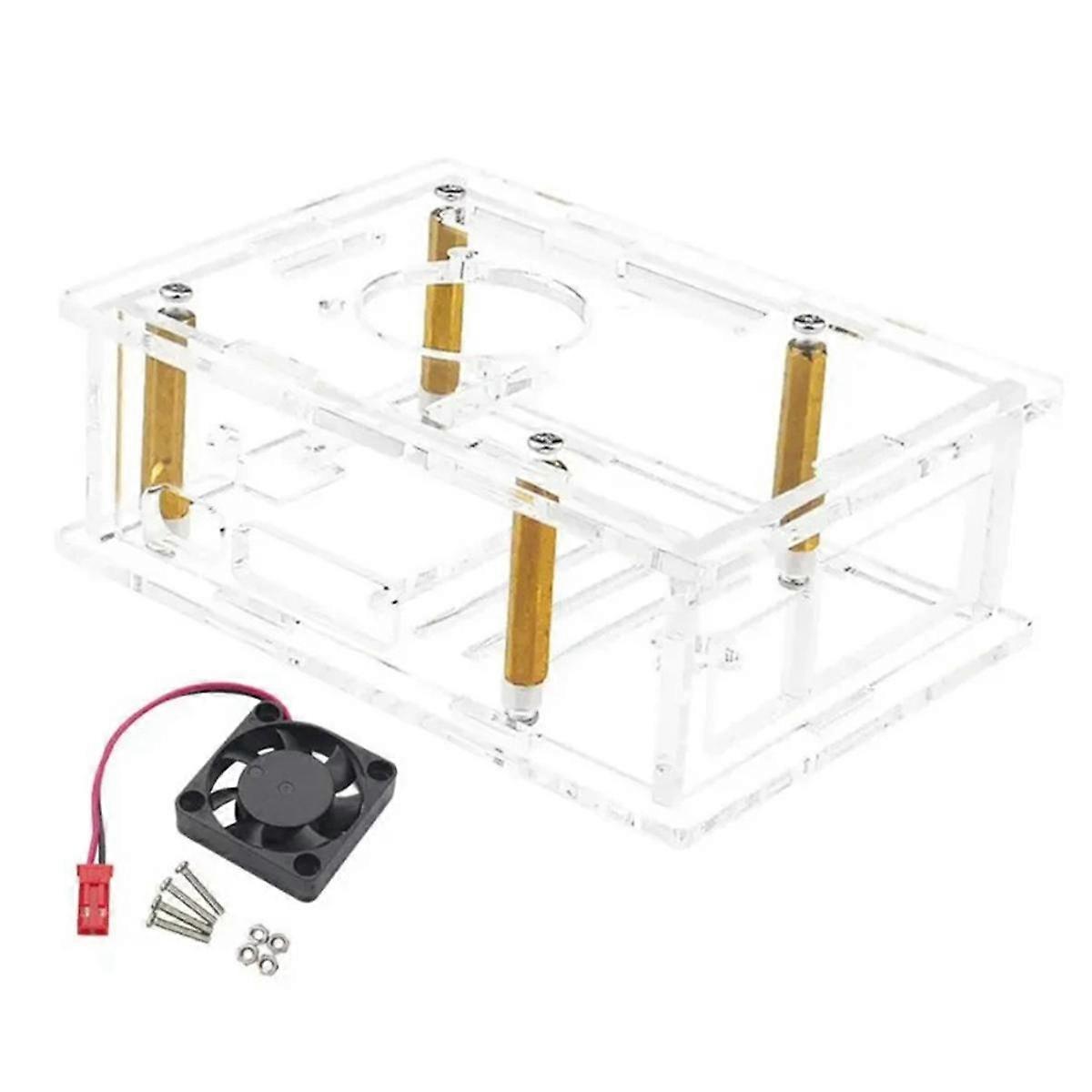 For 5 Acrylic Case parent Case with Cooling Fan for Pi 5 C