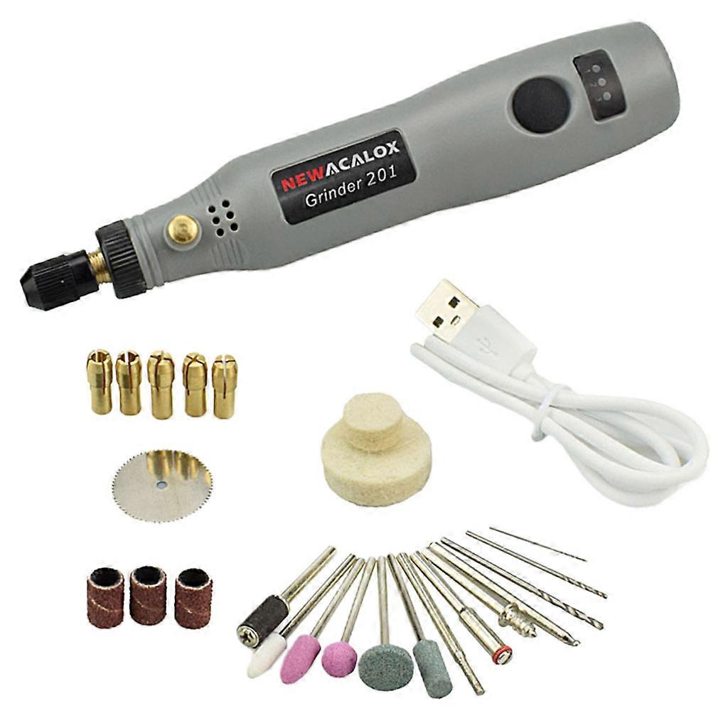 10W Hobby Craft Mini Drill Grinder Tool Set Modeling Polishing Drilling - Grey