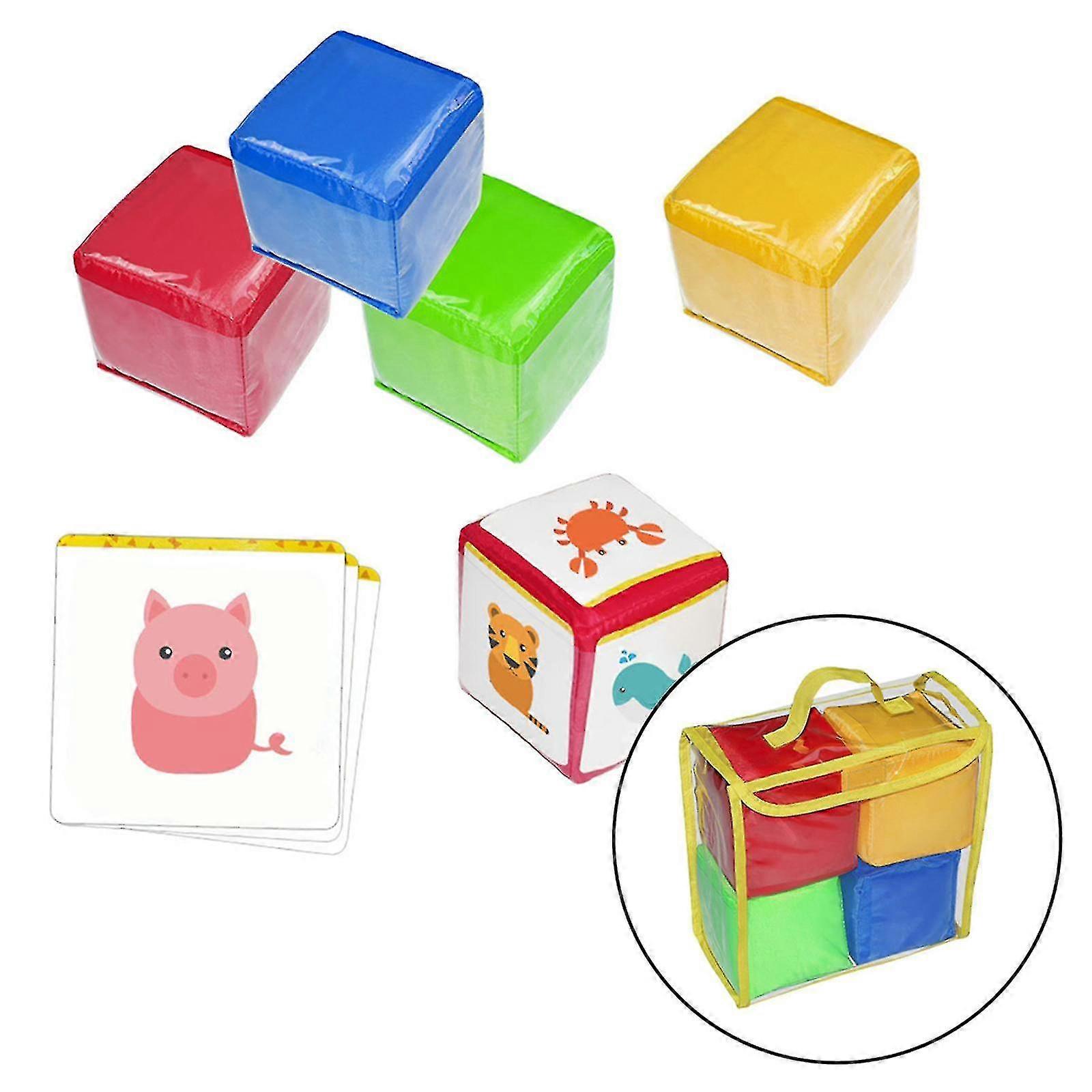 4 Pack 4" Playing Game Dices Soft Foam Cubes Diy Learning Cubes For All Subjects