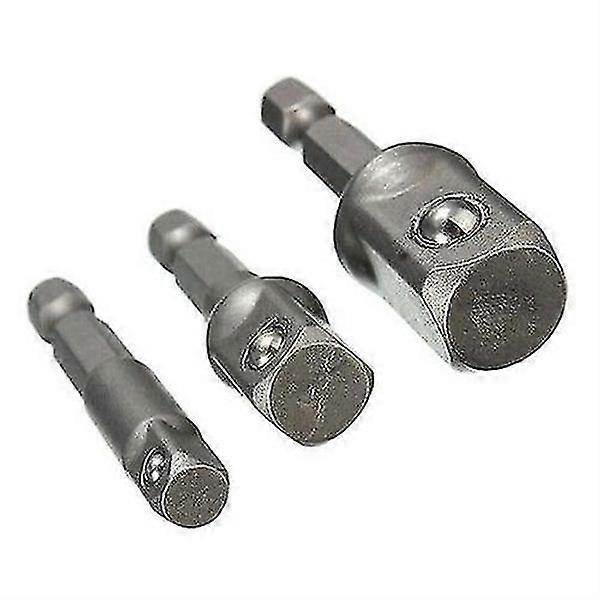 Extension Drill Bits Socket Adapter Set Hex Shank For To 1/4" 3/8" 1/2"(silver)(