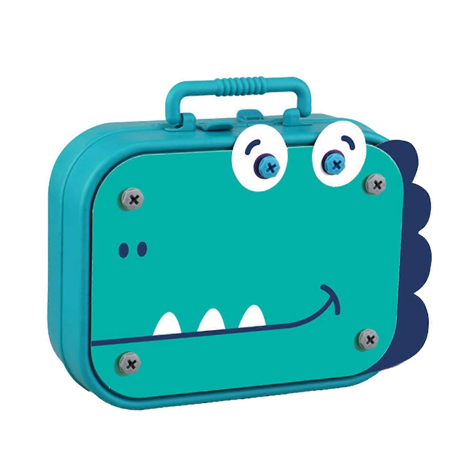 3D Dinosaur Puzzle Drill Tool Box Educational DIY Plug in Game Drill Tool Box for Kids Boys Dinosaur