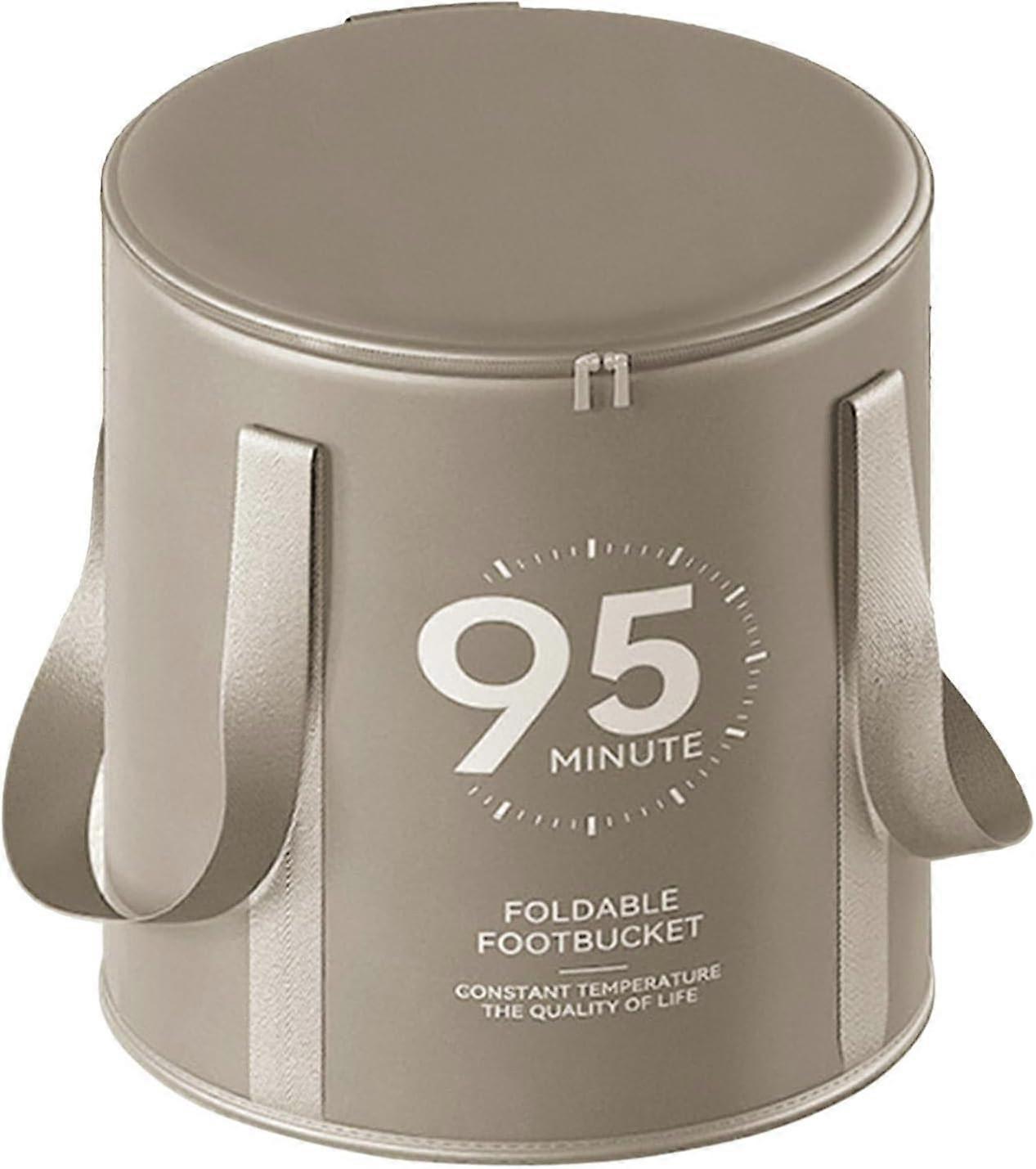 Foldable foot soaking bucket with lid, portable foot soaking bag for home use, multifunctional travel bucket