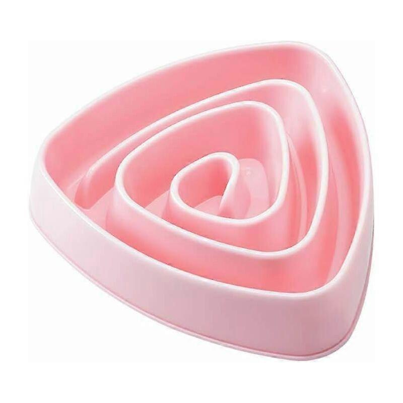 Slow Feeding Bowl Anti Glutton Bowl Non-Slip Dog Bowl 20.5*18.5*4.5cm Pink