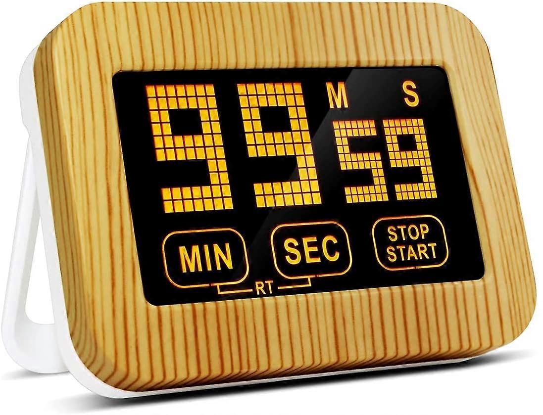 Kitchen Timer, Touch Screen, LCD Digital Kitchen Timer, Magnetic Countdown Timer, Stopwatch with Powerful Alarm, Large Digit Back Holder for Kitchen, 