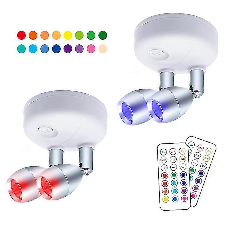 Wireless Spotlight Battery Operated With Remote,light Angle Adjustable