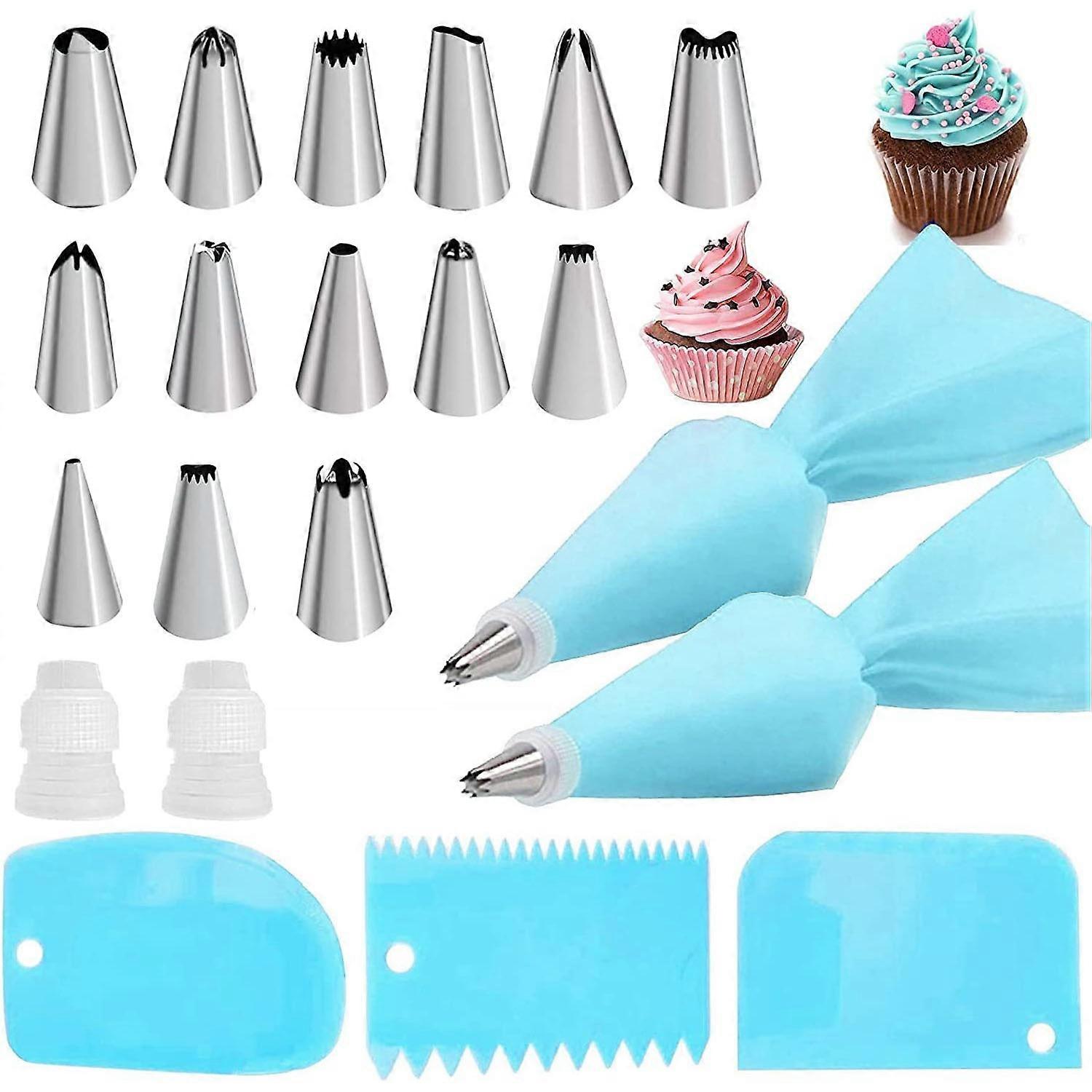 Blue 21-piece piping nozzle set