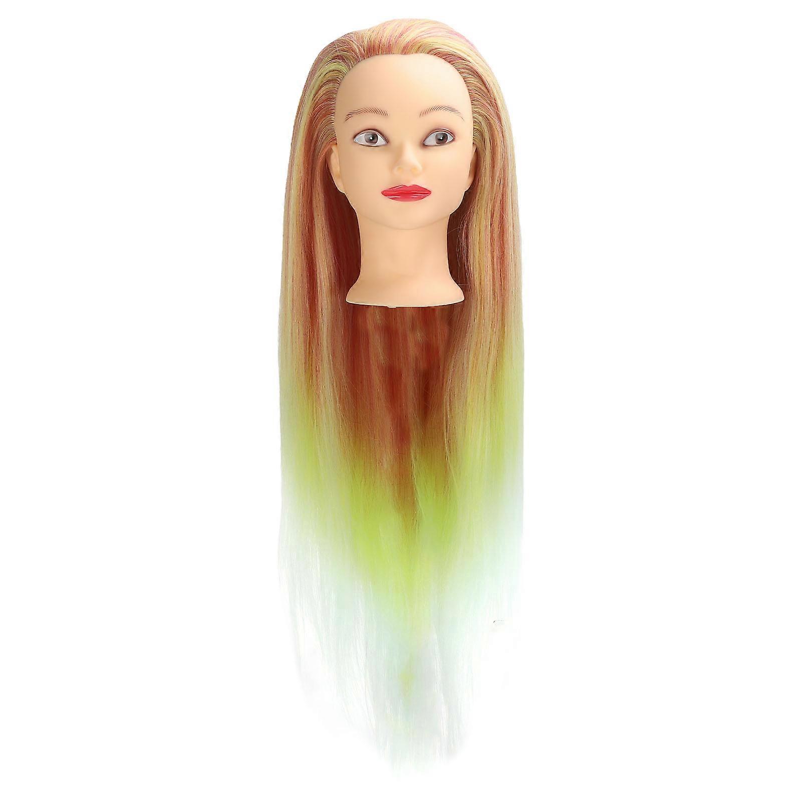 Mannequin Head High Temperature Synthetic Hair Lightweight Portable Hairdressing Training Model