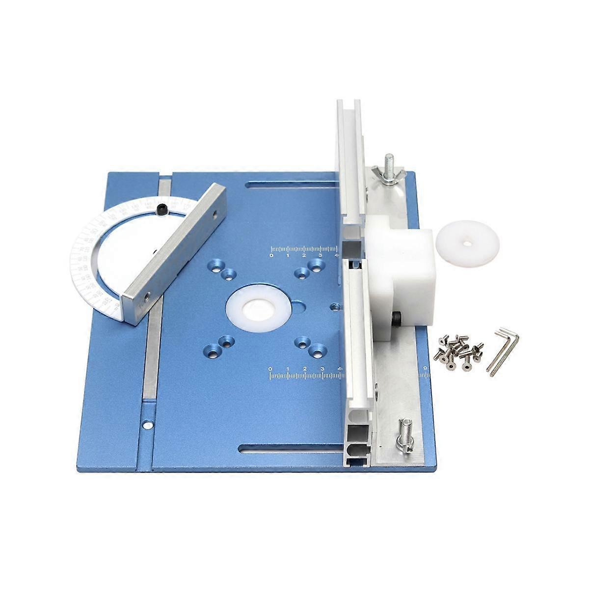Router Table Insert Plate Woodworking Trimmer Electric Wood Milling Flip Plate with Miter Gauge for