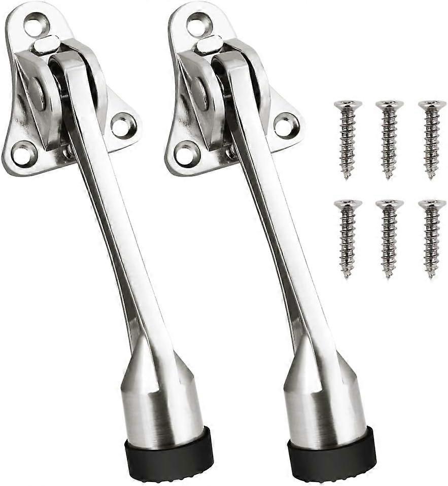 XHX 2-piece floor door stop bracket holds doors open