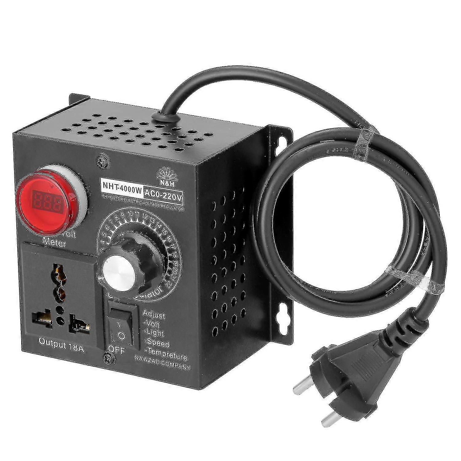 WJTG Ac 220v 4000w Regolatore di tensione variabile compatto Velocità portatile Temperatura Luce VoltageJ