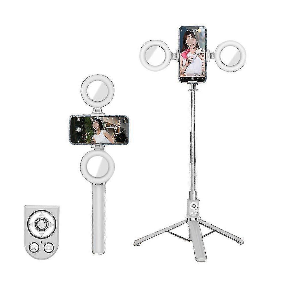 Extendable Selfie Stick With Tik Tok Rechargeable Wireless Remote ,tripod Stand And Double Lamp[jkw]