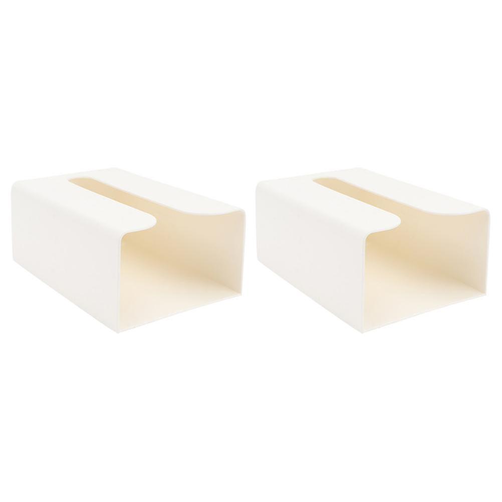 2pcs Plastic Tissue Box Bathroom Punch-free Wall Mount Tissue Box Container