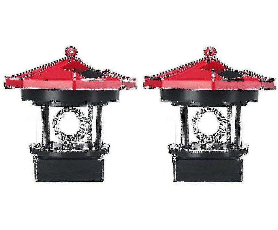 2pcs LED Solar Powered Lighthouse Solar Lights - Fire Tower Guide Outdoor Decor Lamp
