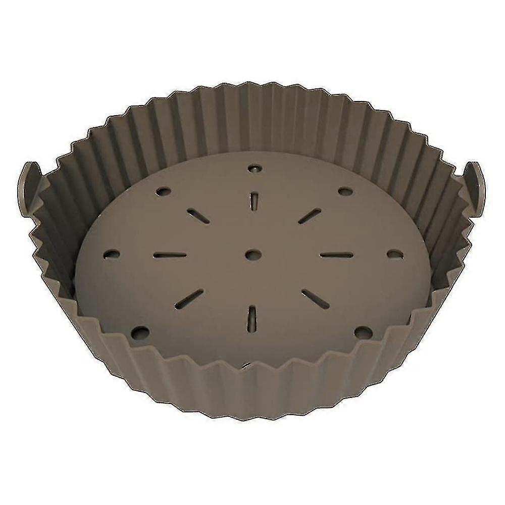 Liner, 10 Inch Reusable Silicone Pot,non-stick Oil Filter Design, 22cm For Brown-YNP