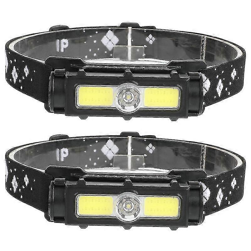 Scheinwerfer wiederaufladbar, 2 Pack Lumen Super Bright Led Scheinwerfer mit weißem rotem Scheinwerfer, 7 Modi einstellbare Scheinwerfer für Erwachsene und Kinder mit For Ca