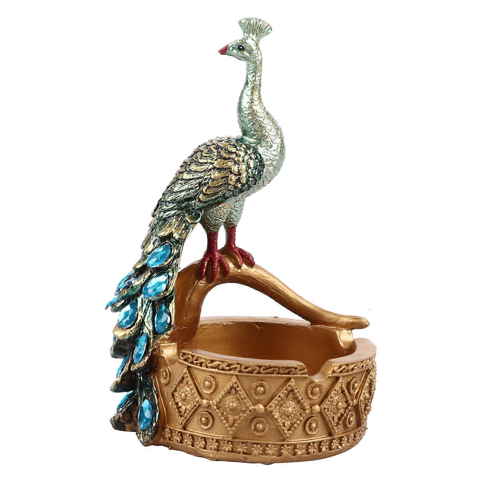 יצירתי עבודת יד טווס דוגמנות שרף מאפרה צמחים בשרניים עציץ משרד ביתי עיצוב כחול