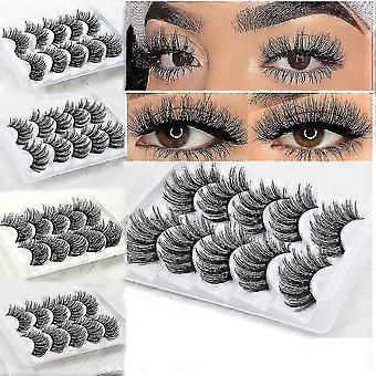 Falske øyevipper Håndlaget Wispy Fluffy Lange Vipper 3d Mink Naturlig Øye Makeup Verktøy Falske Vipper 10pcs