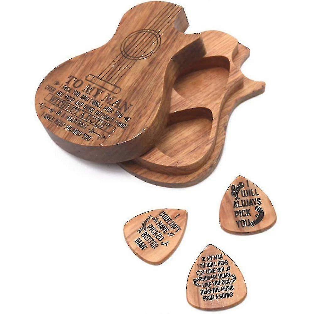 Gitarrtillbehör Trägitarr välj trägitarr pick box och väljer gitarr plocka Plectrum Förvaringslåda en låda + tre val