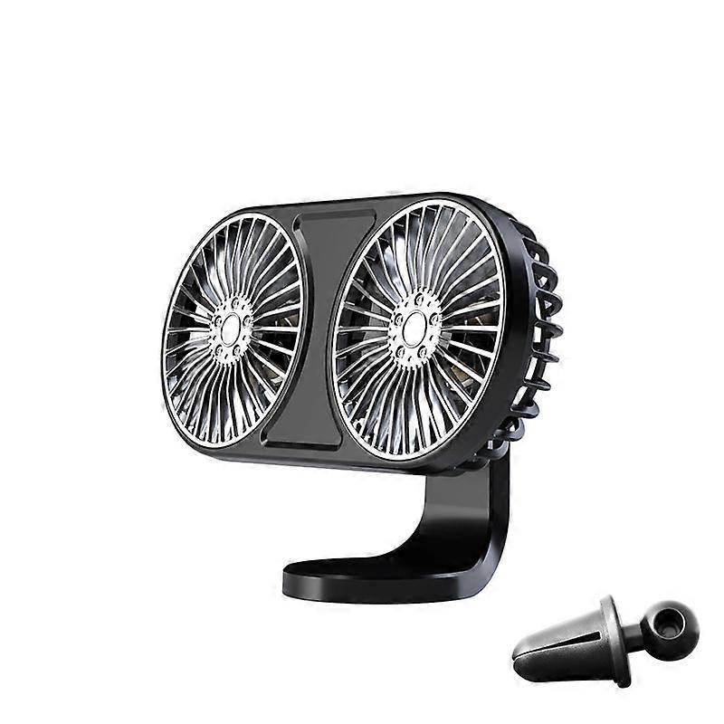 Car Double Head With Led Electric Fan