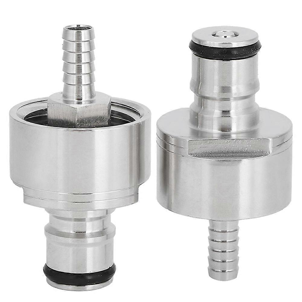 2Pcs Stainless Steel Carbonation Cap for Soft Drink PET Bottles Ball Lock Type with 5/16in Barb