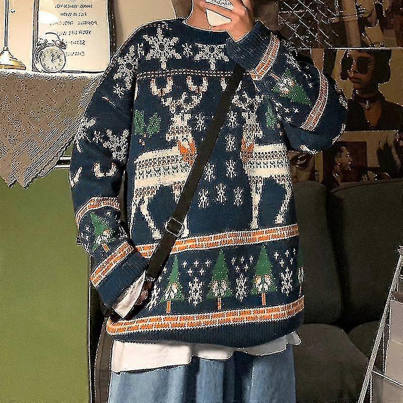 الرجال عيد الميلاد رودولف الرنة عطلة احتفالية محبوك سترة كارديجان لطيف البلوز البلوز yvan