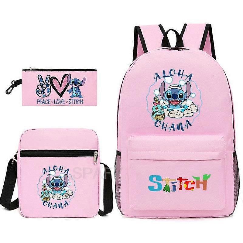 3pcs Sets Canvas Schoolbags Lilo and Stitch Girls Women Backpacks Laptop Backpack For Boys School Bags Travel Bagpack Mochila