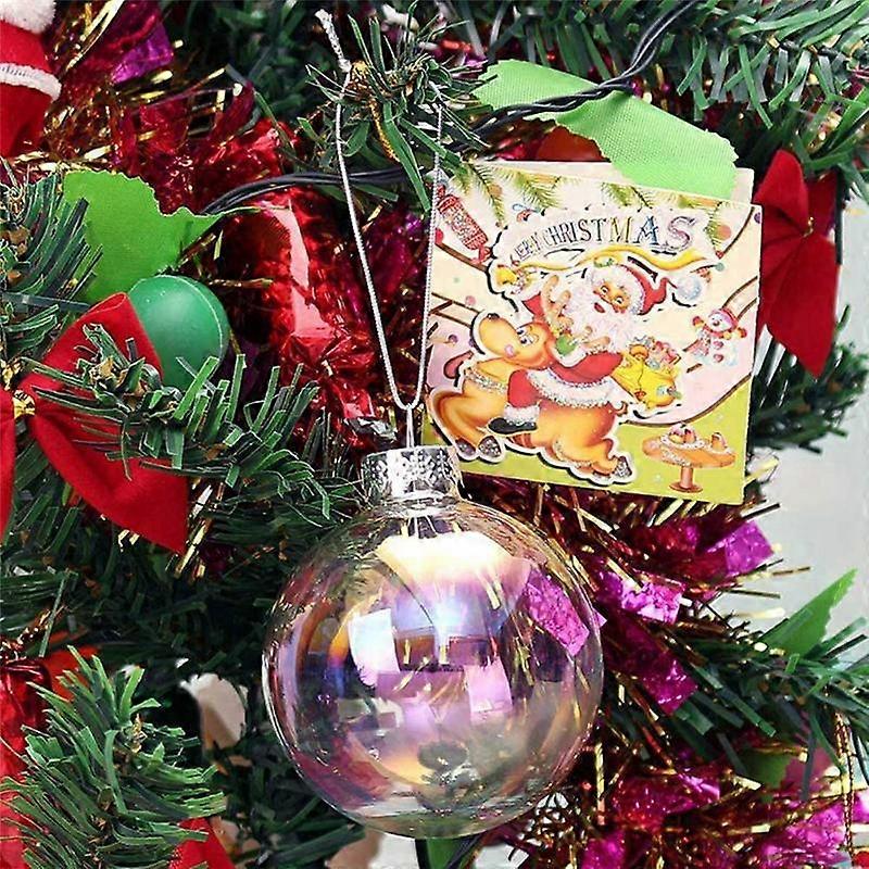 24PCS Clear Plastic Fillable Christmas Balls 8cm DIY Xmas Tree Ornament Decoration Arts Crafts