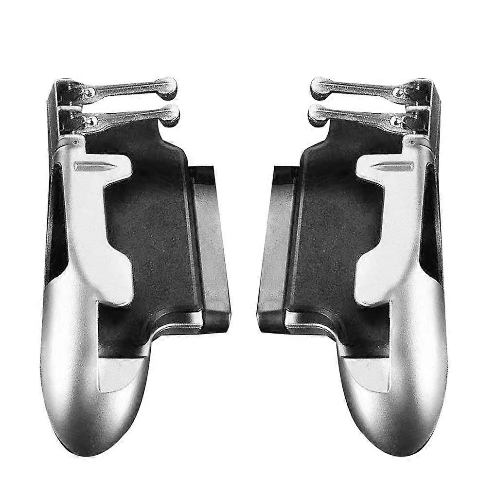 Tablet Shooting Game Gamepad Trigger Mobile FPS Game Controller Grips Fire Aim Button Joystick  Silver