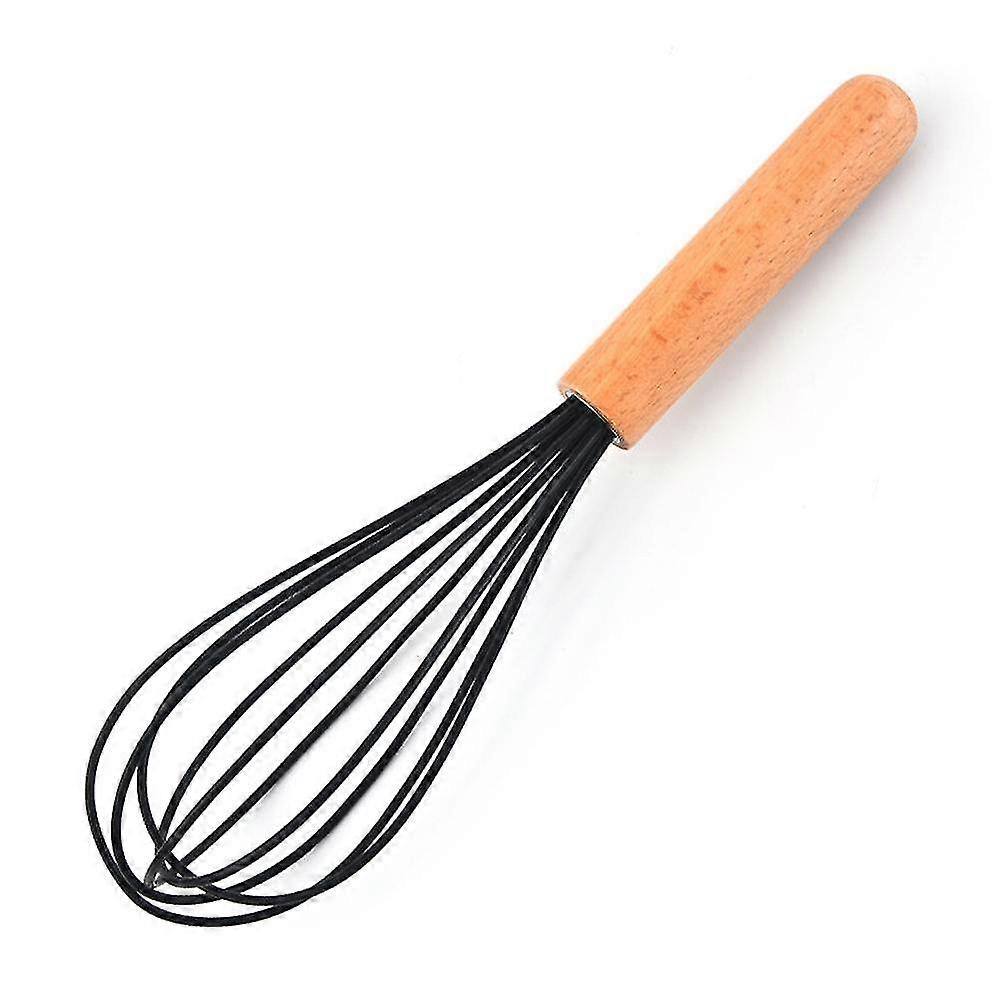 Silicone Whisk with Wood Handle -Whisk for Pancake Batter, Eggs and Egg Whites, Cake Mix, Blending