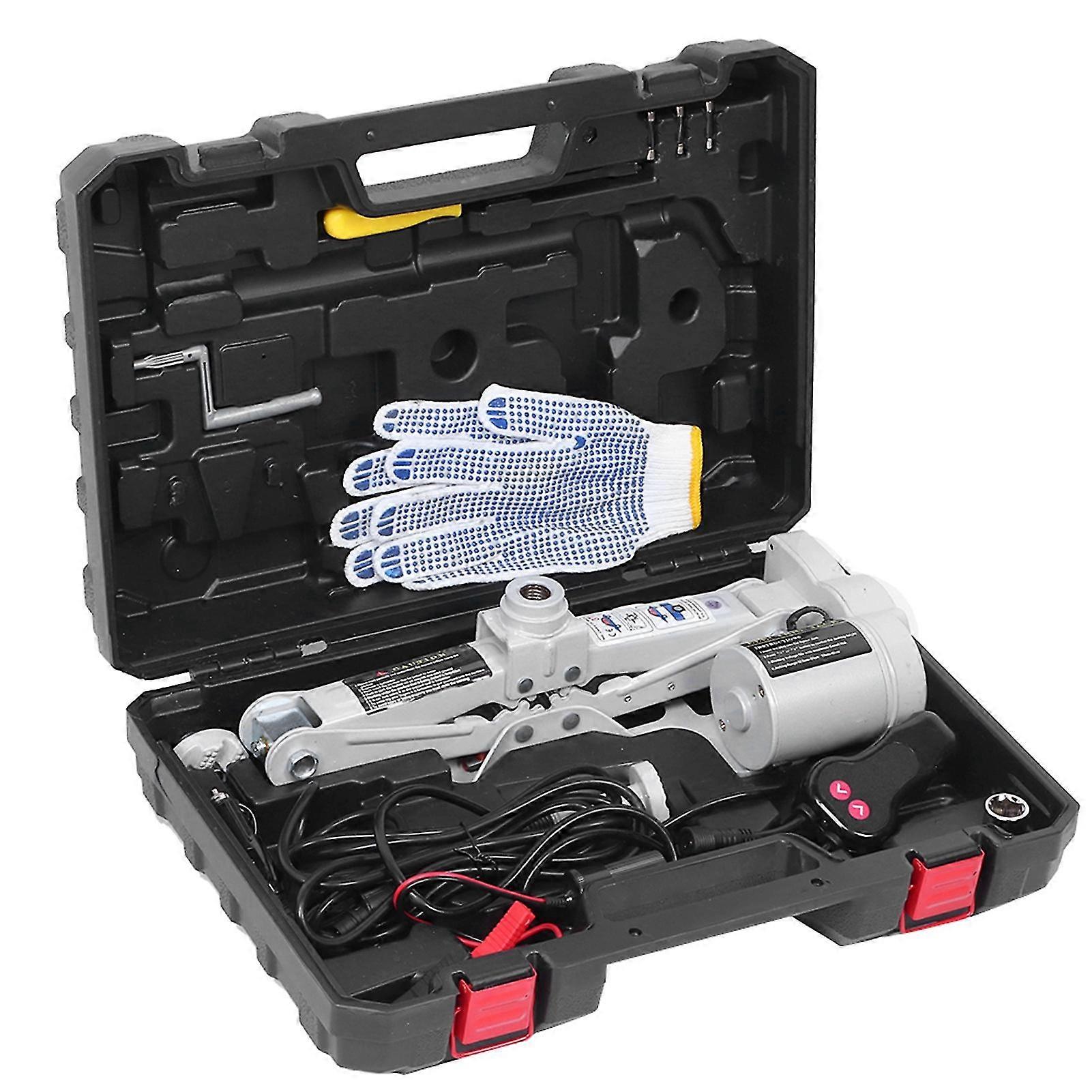 2T Automatic Electric Car Jack with Power Wrench, 3T Max Load, Stainless Steel, 12V, Quick Tire Change, Portable Jack Set for Emergency Use