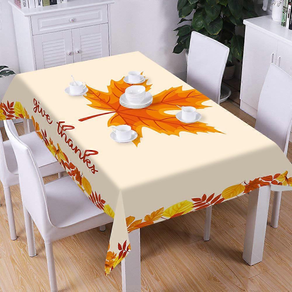 Falling Tablecloth, Flying Maple Leaf Seasons, Rectangular Table Linen for Dining Room Kitchen Decor, 140cm x 170cm, Brown Orange