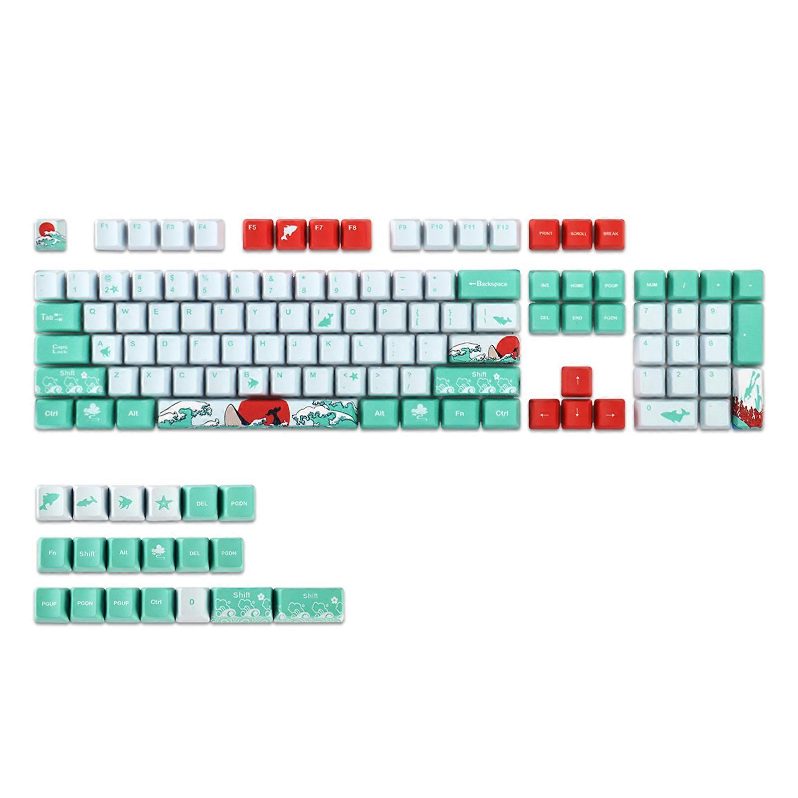 Coral Sea123-Key Caps OEM Dye Subb for Cherry MX Switch Mechanical Keyboard