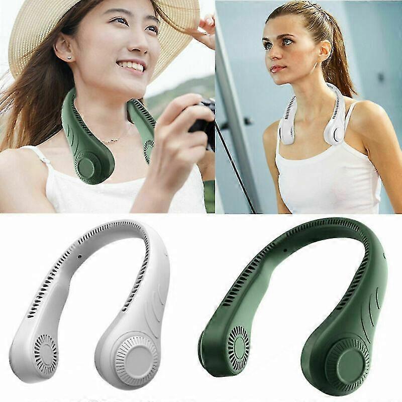 Mini Fan Neckband Bladeless Lazy Neck Hanging Cooler Usb Rechargeable Portable