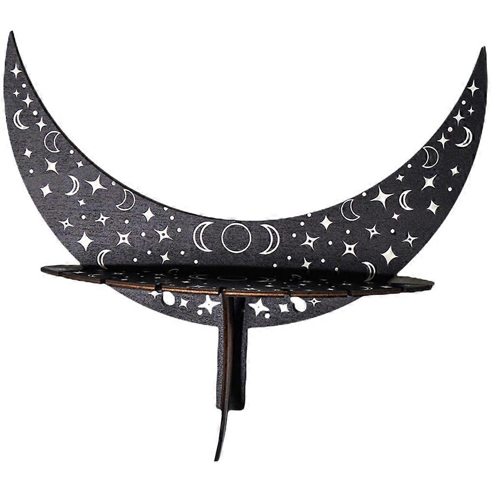 Lua Parede Display Rack Madeira Lua Cristal Display Prateleira Rack Montado na Parede