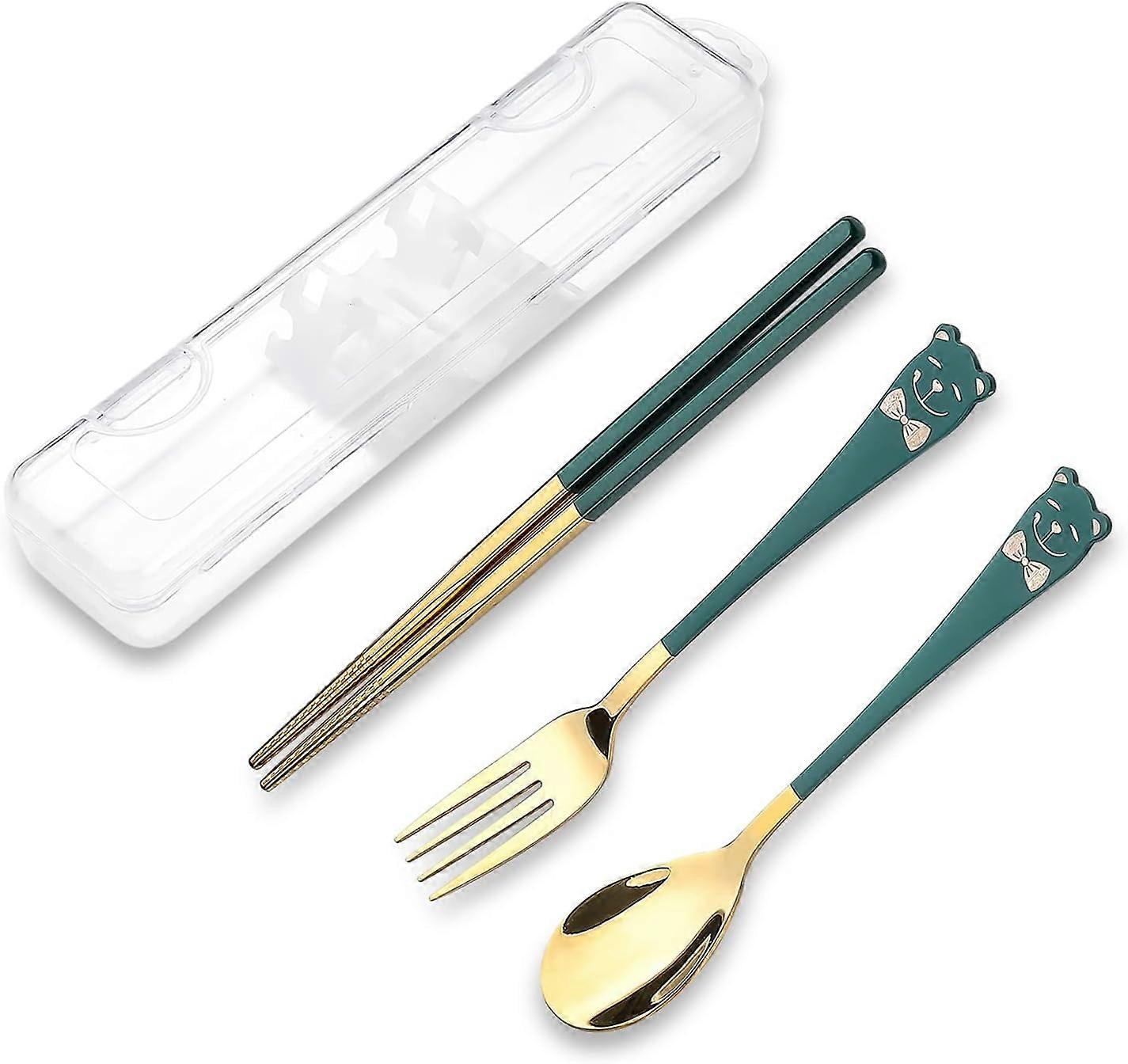 Portable Utensil Set, Stainless Steel Flatware Set, Reusable Travel Set, Including Fork Spoon Chopsticks