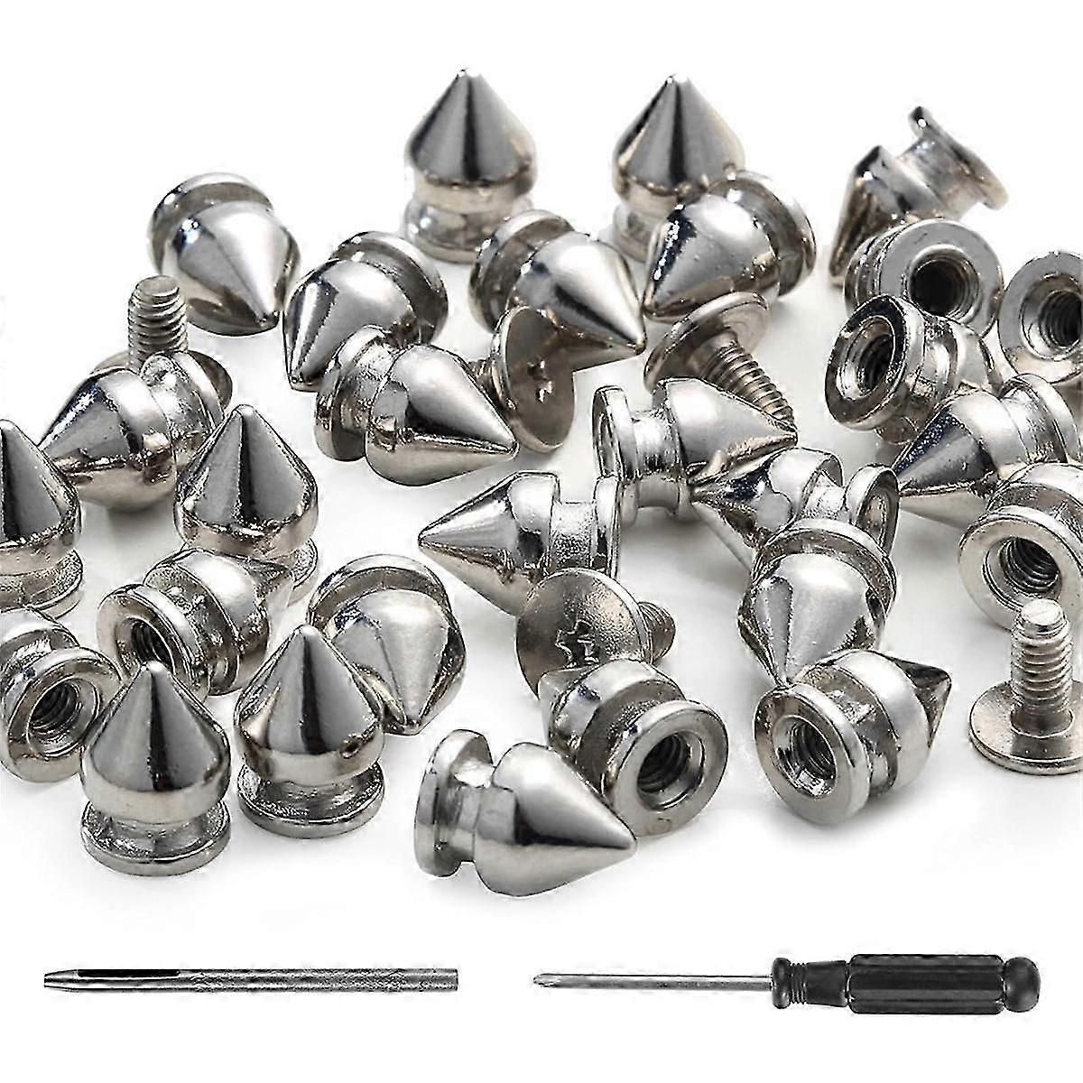 100 Pack Spikes och Dubbar 9,5 MM Spikar för Kläder Metall Dubbar Nitar för Läder Punk Spikes Acce