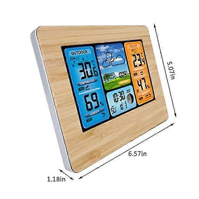 Wall desk alarm clock weather station digital thermometer hygrometer wireless sensor forecast temperature watch 2 colors