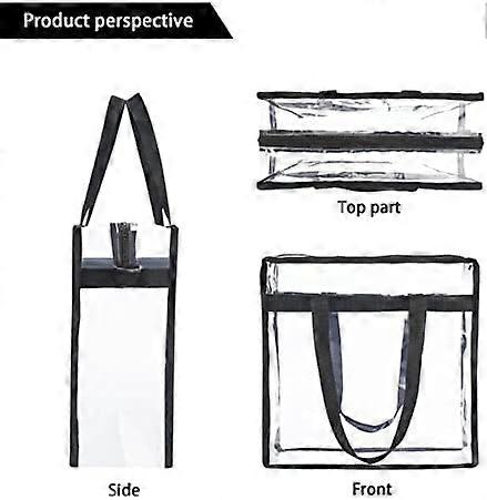 Tote Bag Trasparente In PVC Da Stadio – 30x30x15 Cm, Approvata Per Eventi, Concerti E Scuola, Con Tracolla Regolabile - 2