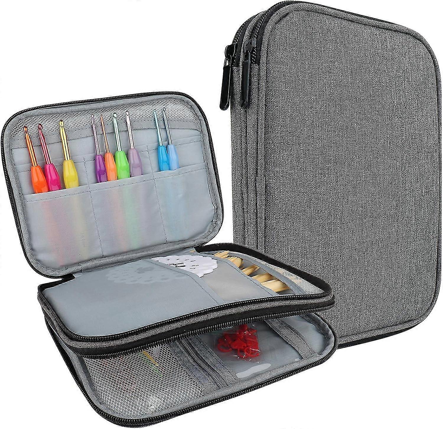 Circular Knitting Needle Case,crochet Hooks Holder, Zippered Storage Bag For Cable Round Double Single Pointed Knitting Needles, Accessories Organiser