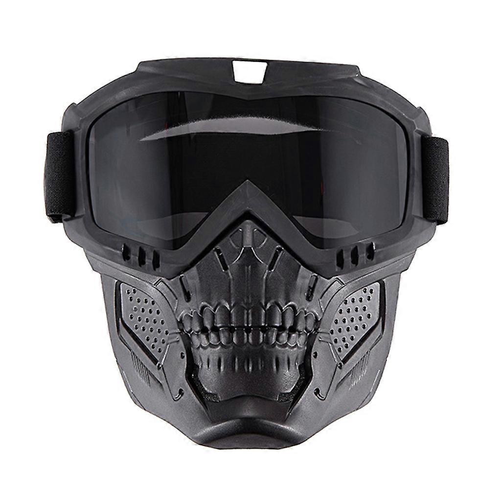 Black Padded ATV Motorcycle Riding Goggle with Face Mask