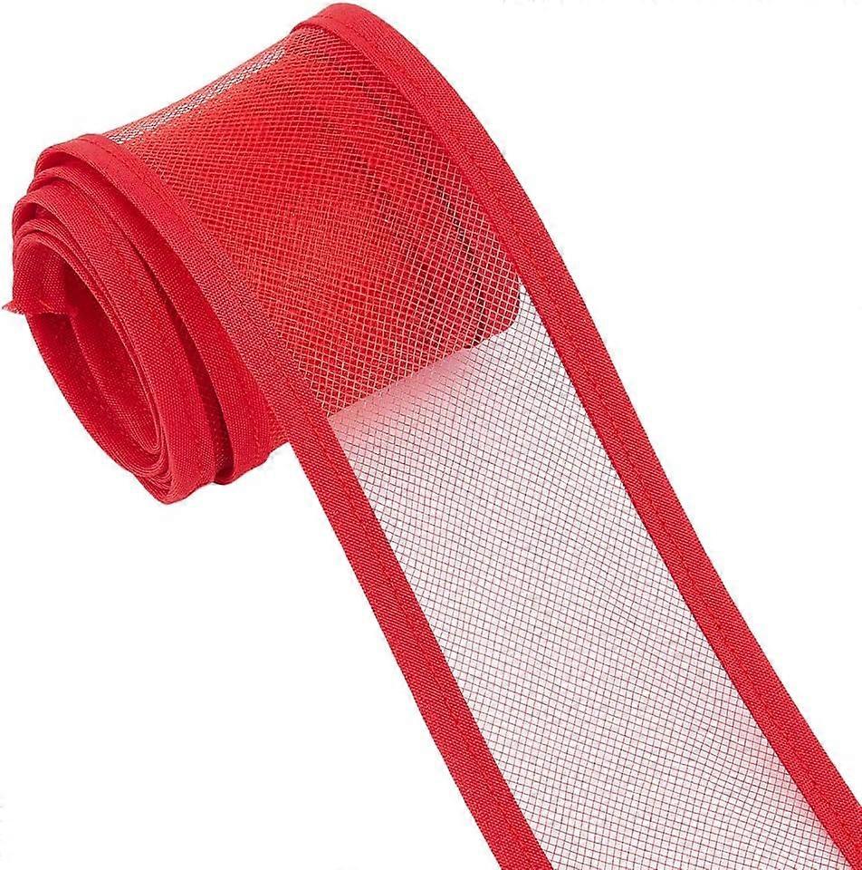 2.19 Yards Polyester Mesh Ribbon Red Decorative Mesh Ribbbon Rolls Veil Neting Fabrics Mesh Wreath Supplies Tulle Fabric Rolls for DIY Crafts Decorati
