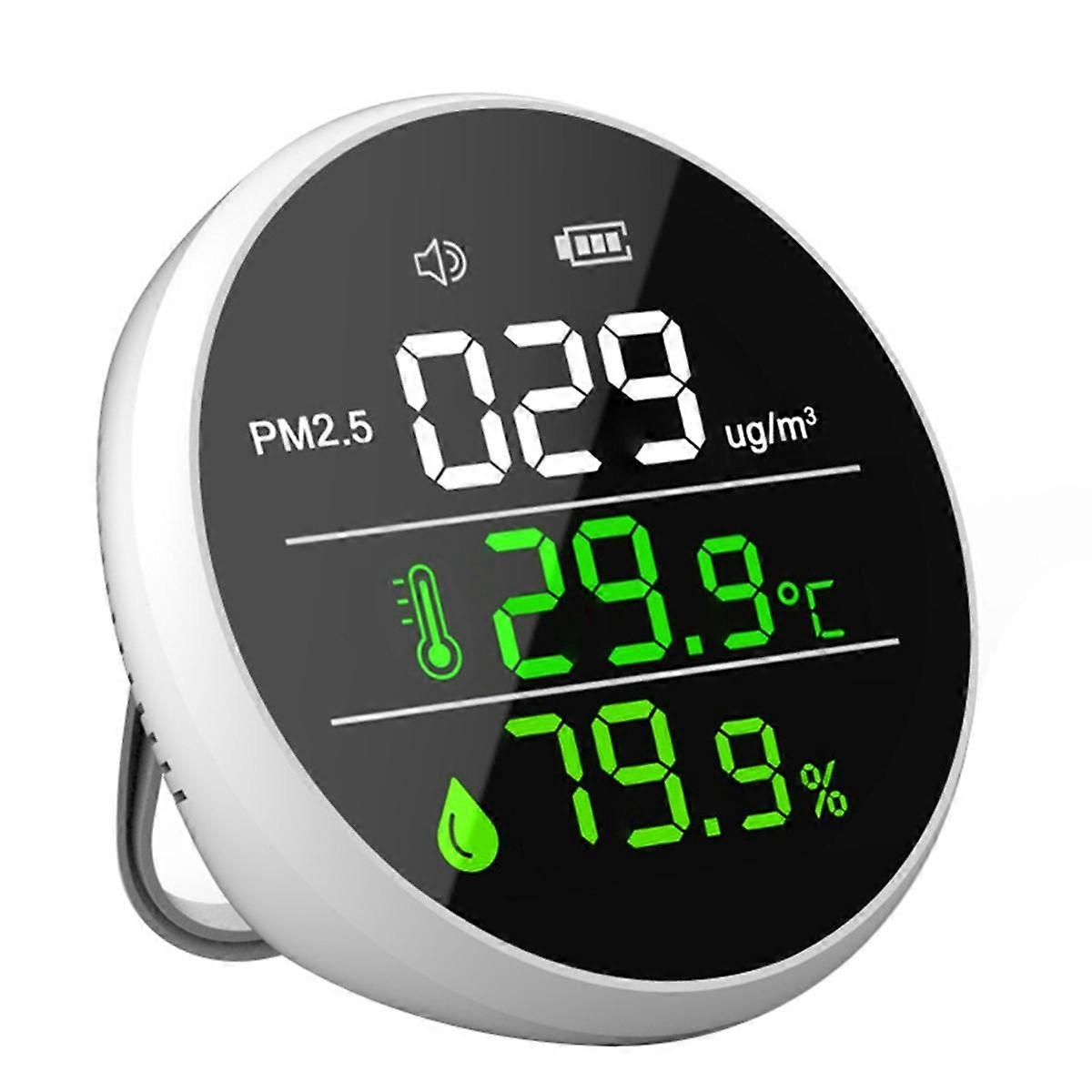 Bärbar PM2.5-detektor Luftkvalitetssensor Tester Termometer och hygrometer