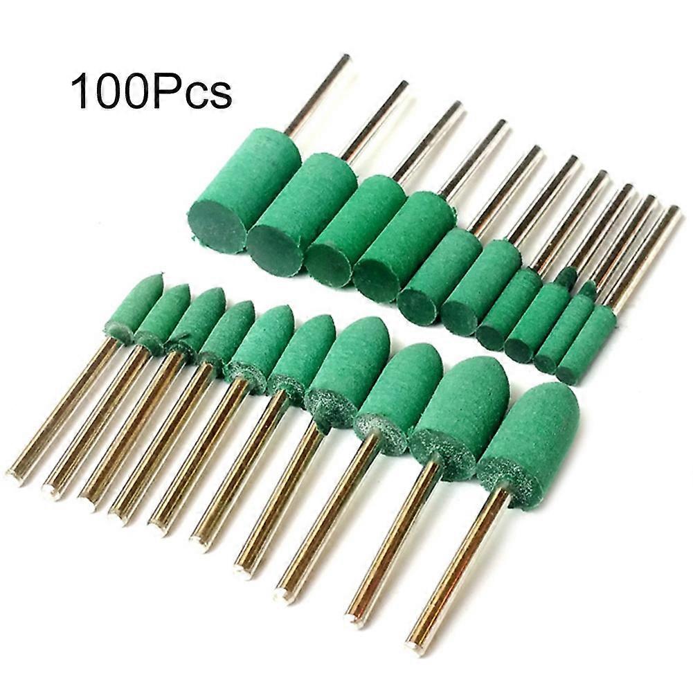 100Pcs Rubber Grinding Head Pointed Cylindrical Tip for Grinder Polishing Tools