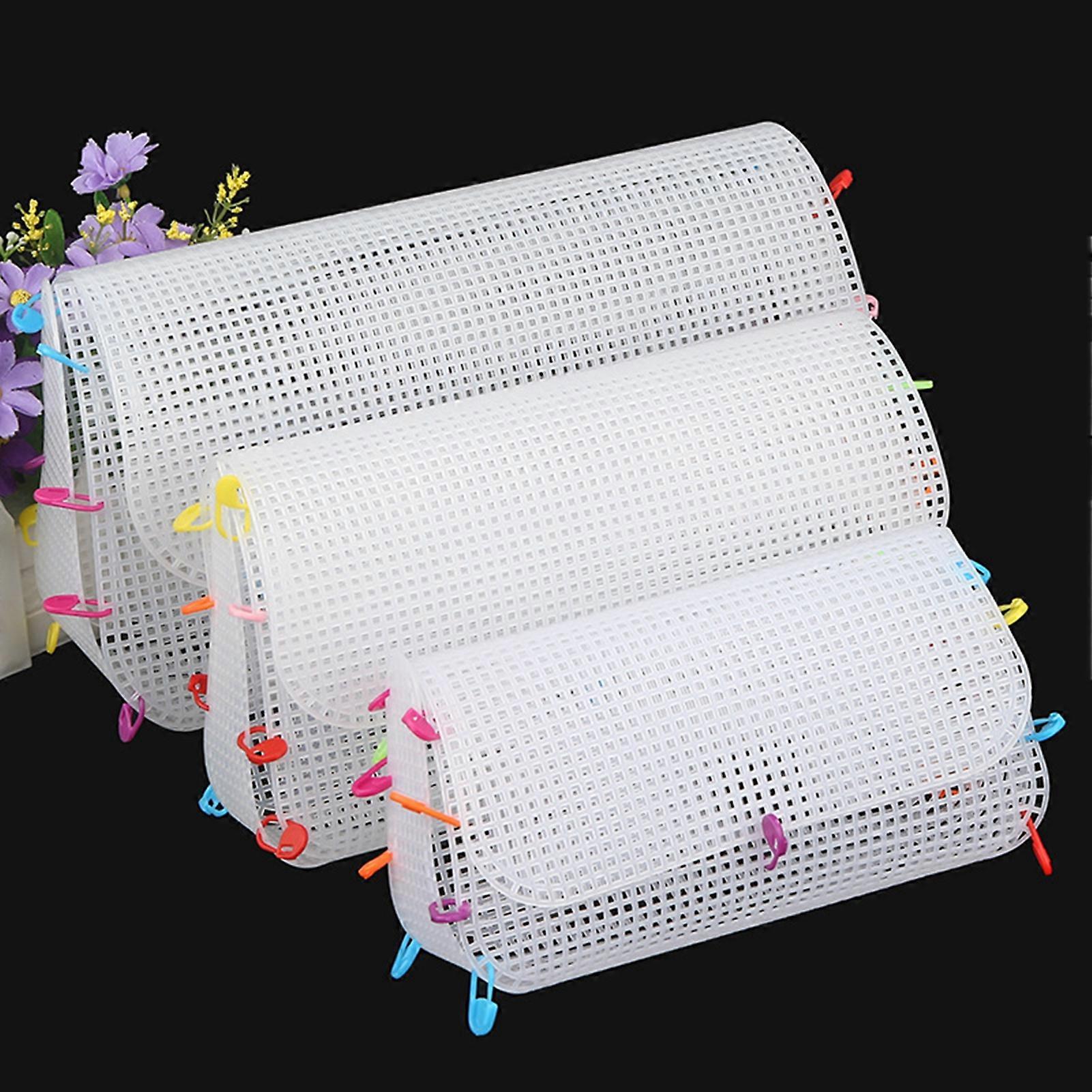 3Pcs/Set Embroidery Mesh Sheet DIY Convenient Plastic Crafting Purse Mesh Knitting Sheet for Home mengxi